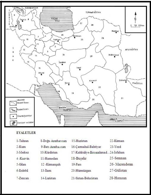 İRAN EYALET HARİTASI